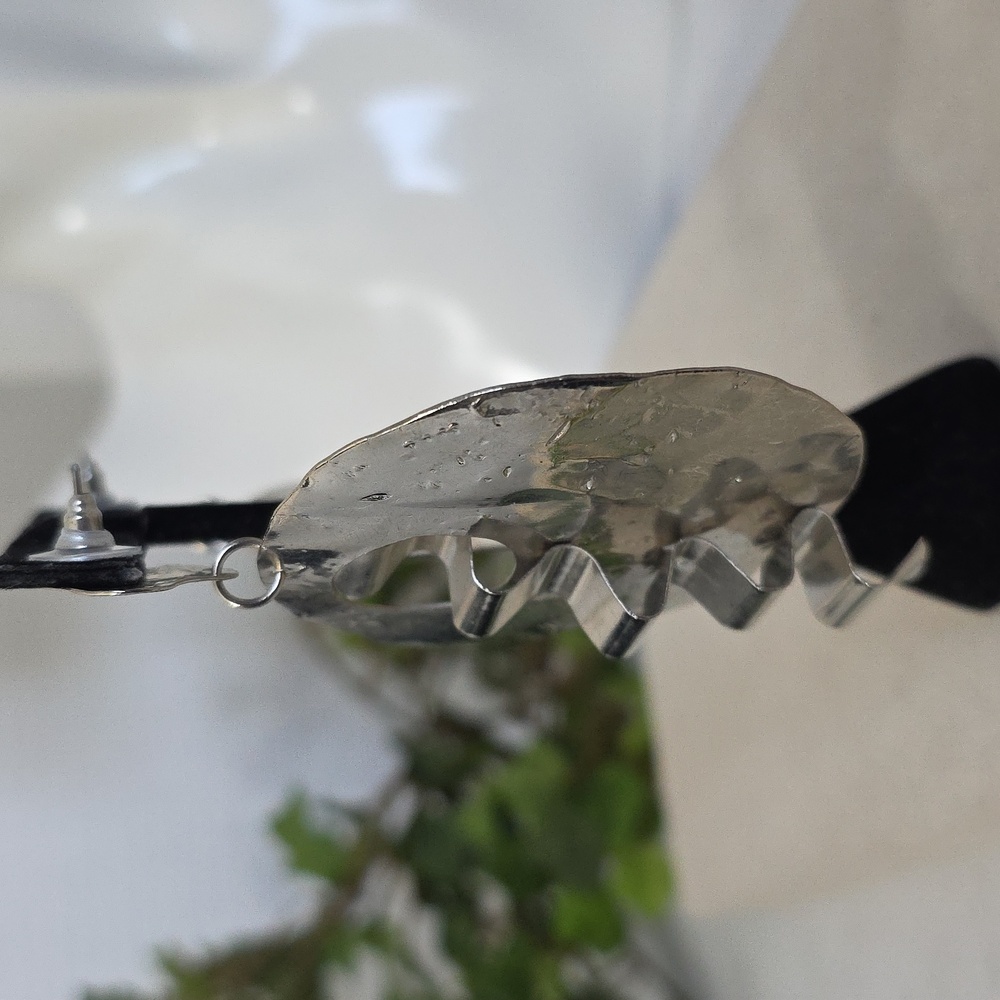 Large Vintage Silver Statement Geometric Design E… - image 4